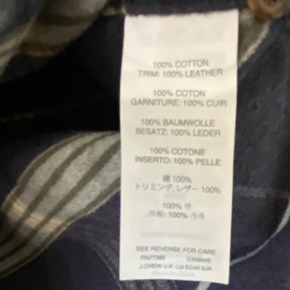 J Crew Flannel Plaid Leather Elbow Patches Button Long sleeve Cotton Shirt - Picture 5 of 6